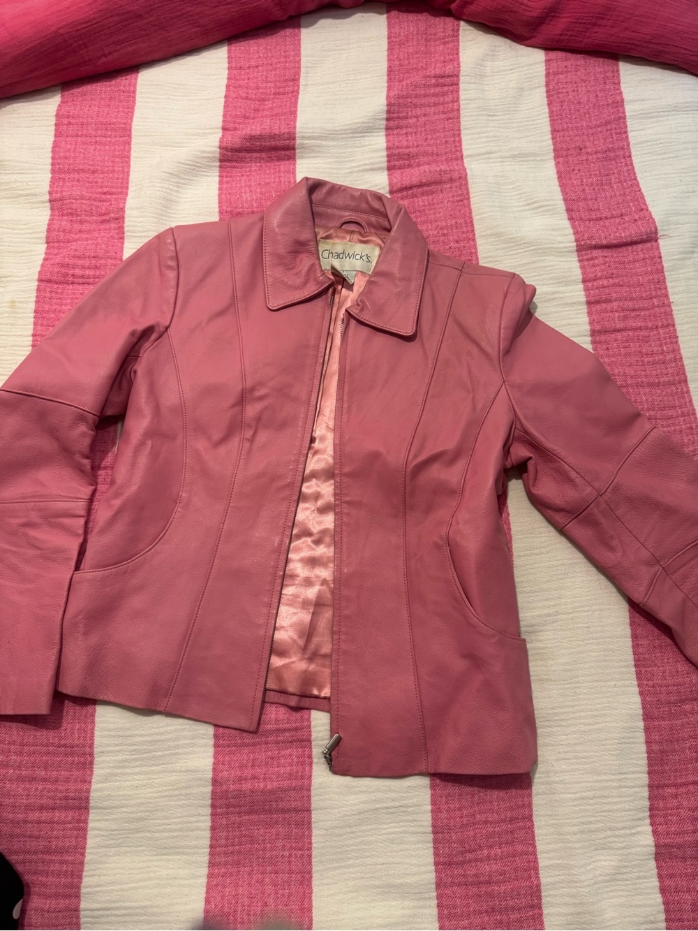 Chadwicks Pink Leather Jacket